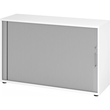 Rolluikkast Breno, 2 OH, afsluitbaar, stapelbaar, B 1200 x D 400 x H 748 mm, spaanplaat, wit