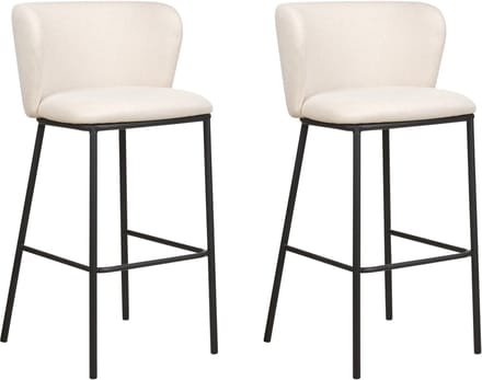 MINA - Barkruk set van 2 - Gebroken wit - Polyester