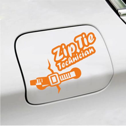 Bumpersticker - Zip Tie Technician - 11,2 X 14,8 - Oranje