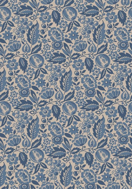 Boråstapeter Vliesbehang 4817 - New Heritage - Botanisch Blauw - 53cm x 10.05m