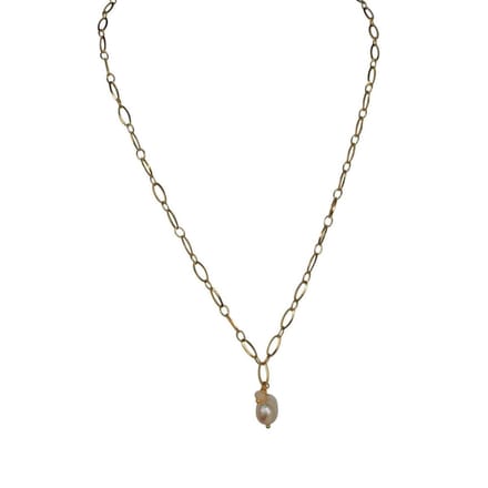 FlowJewels - ketting - stainless steel - zoetwater parel