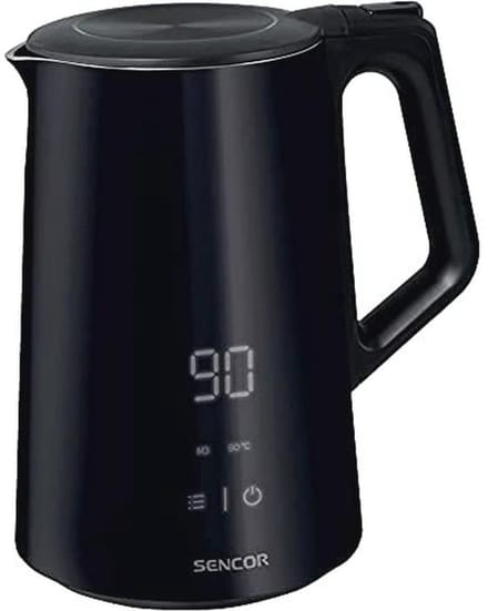 Elektrische waterkoker met variabele temperatuur met intern ledlicht, capaciteit van 1,5 l, 2200 W