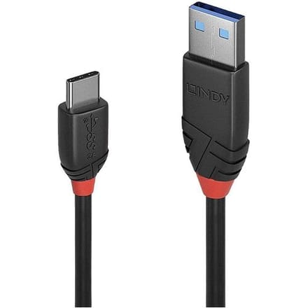 LINDY 36914 USB-kabel USB 3.2 Gen1 USB-C stekker, USB-A stekker 0.15 m Zwart Vergulde steekcontacten