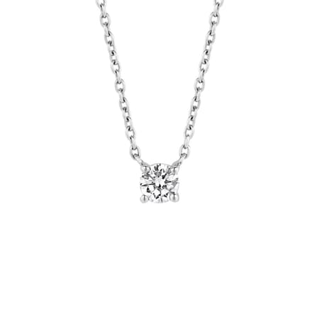 TI SENTO Dames Ketting - 925 zilver - Zirconia wit - Maat 42 - 3894ZI