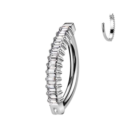 Piercing titanium Baguette hoop ovaal - LMPiercings