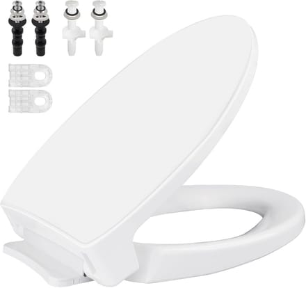 Toiletzitting Vervanging - Zachte Sluiting - Comfortabel Gebruik - Stil Sluitend - Lang Ovaal - Wit
