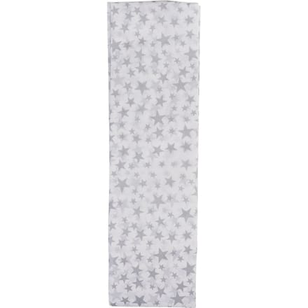 Zijdepapier "Sterren", 4 vellen - Zilver