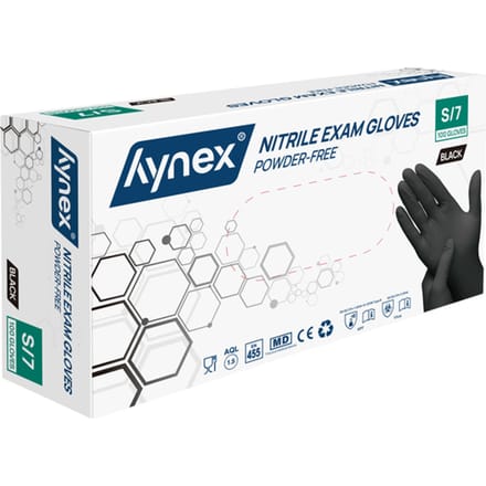 Hynex Nitril Wegwerphandschoenen Zwart - Maat S - 100/doos - 3,5gram - poedervrij