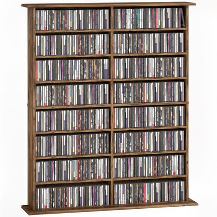 HOMCOM CD-opbergkast - Spaanplaat - 106,5x24x126,3cm - Rustbruin