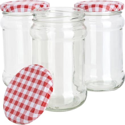 VBS Glazen met schroefdop "Rond", 270 ml - 3 stucks