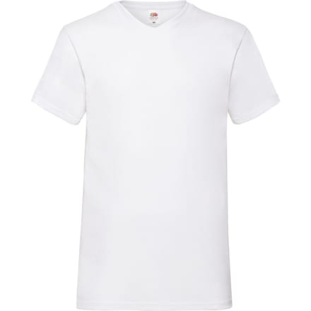 Fruit of the Loom Heren Valueweight Effen V Hals T-shirt (Wit)