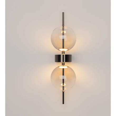 Maytoni LED wandlamp DOUBLE MOON, rookgrijs, hoogte 43 cm, glas