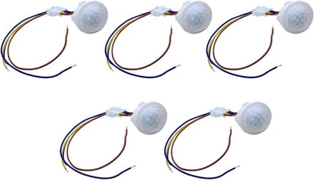 5 Stuks PIR Bewegingssensor voor LED Verlichting - 220V Bewegingsmelder met Infrarood Sensor