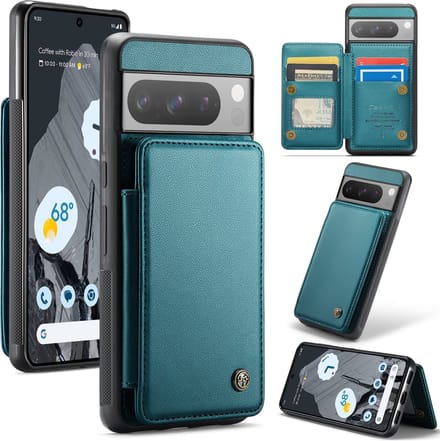 Luxe Portemonnee Backcover met Anti-RFID kaarthouders voor Pixel 8 Pro _ Groen