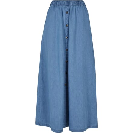 Urban Classics - Long Wide Light Denim skyblue washed Lange rok - L - Blauw