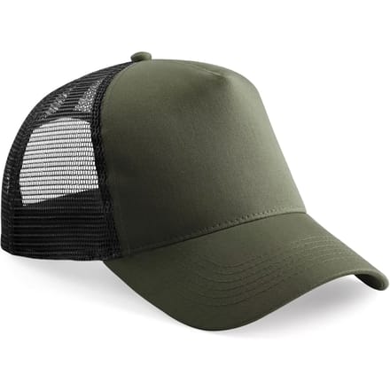 Beechfield Kinderpet in mesh, verstelbaar aan de achterkant. B640B - Olive Green / Black - One size