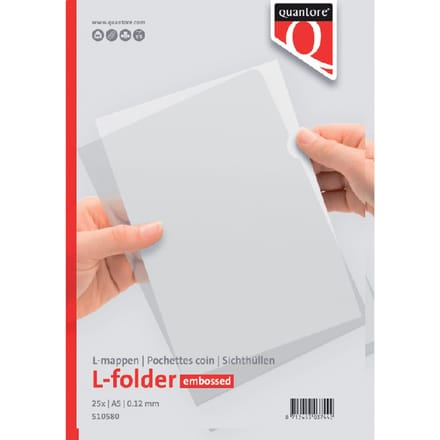 Insteekmap L Model Quantore A5, 148x210mm, PP 0.12mm Nerf 25 Stuks