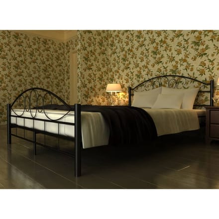 vidaXL - Bed - met - matras - metaal - zwart - 180x200 - cm
