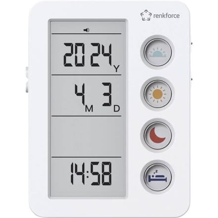 Renkforce RF-4883628 Wekker Wit Herinnering voor medicijnen