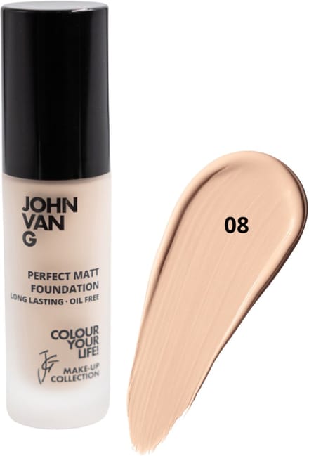 John van G - Perfect Matt Foundation Long Lasting Oil Free - 08 - PM - 20ml ml - 08 - PM - Beautywinkel
