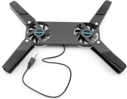 Laptop Koeler - Notebook Ventilator - Oververhitting Voorkomen - Dubbele Ventilator - Opvouwbaar - Zwart