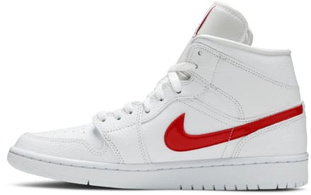 Air Jordan 1 Mid - Maat 41 - Wit/University Red / Wit Rood - Air Jordan 1 - Lifestyle - Dames Sneakers voor Vrouwen