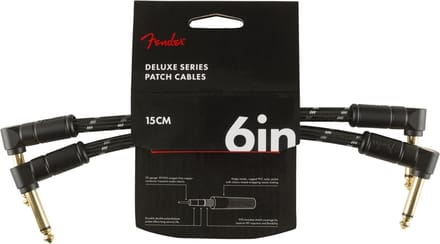 Fender Deluxe Series Instrument Cable 150mm (Black Tweed) - Stereo patch kabel