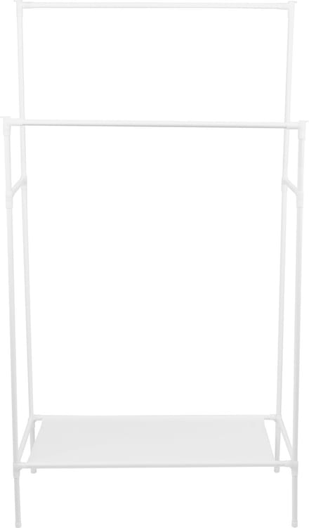 Ceruzo Kledingrek Metaal --Dubbele Stang- 80x43x147 - Wit - Non-Woven Schoenen Plank