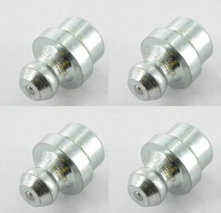 Set van 4 Stalen Smeernippels M8 180 Graden voor Diverse Voertuigen