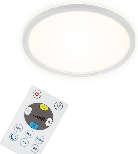 BRILONER Slim - CCT Plafondlamp led - plafoniere met afstandsbediening - warm wit licht & koel wit licht - dimbaar - 18W - 29cm - wit