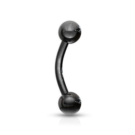 Piercing curved rond basis extern 1.2x8x3 - zwart - LMPiercings