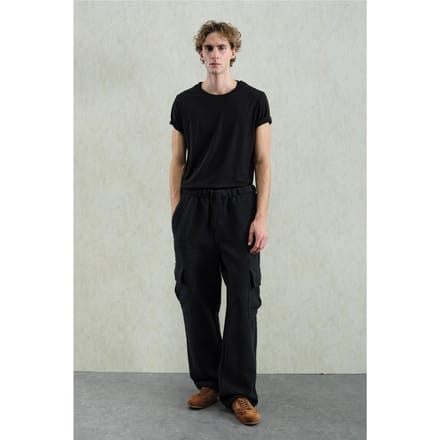Brede Pijpen Textuur Pull-On Broek