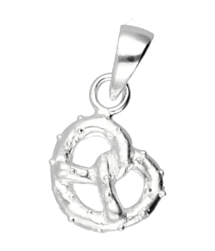 Zilveren Pretzel klein kettinghanger