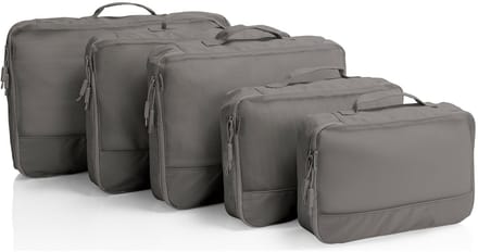 HEYS kledingzak EcoTex Packing Cubes Set 5pc Grey donkergrijs