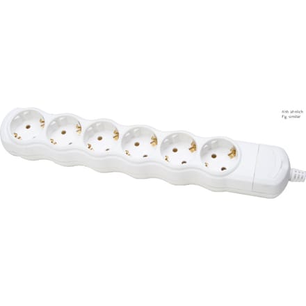 Kopp 6-polige stekkerdoos wit zonder snoer - 129401009 [5 stuks]