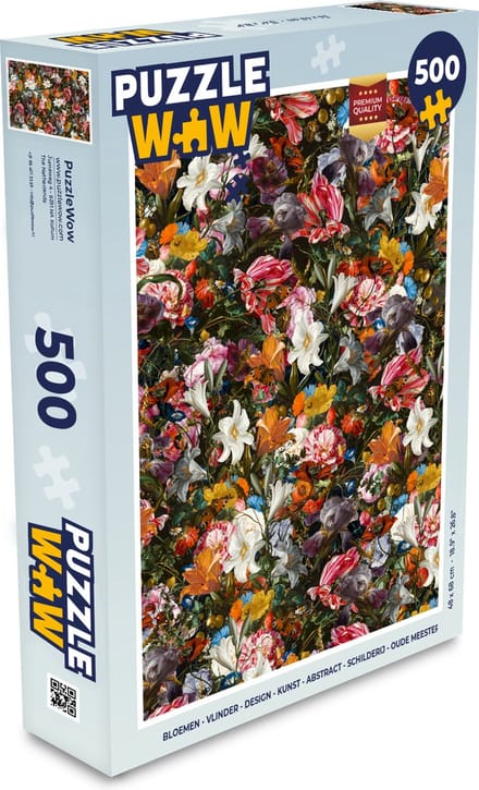 Puzzel Bloemen - Vlinder - Design - Kunst - Abstract - Schilderij - Oude meesters - Legpuzzel - Puzzel 500 stukjes