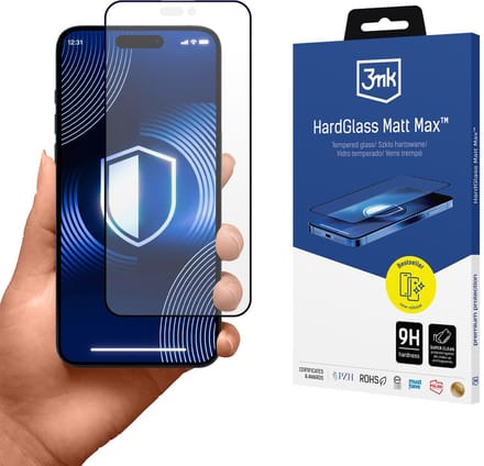 Mat gehard glas voor Apple iPhone 15 Pro - 3mk HardGlass Matt Max