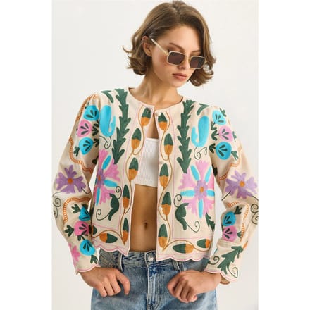 Bloemenprint Jas