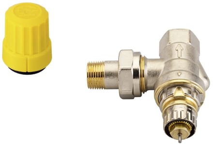 Danfoss Ventielhuis RA-UR 10 R 3/8, hoek, mat vernikkeld, 013G3299