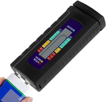 Batterij Tester - Batterij Controle - Energie Beheer - Duidelijk LCD Scherm - Compact Formaat - Zwart