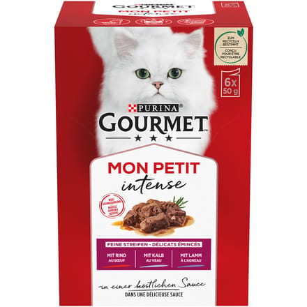 6x50g met Vlees Gourmet Mon Petit Kattenvoer