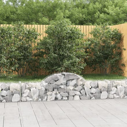 vidaXL - Schanskorven - 7 - st - gewelfd - 200x30x40/60 - cm - gegalvaniseerd - ijzer