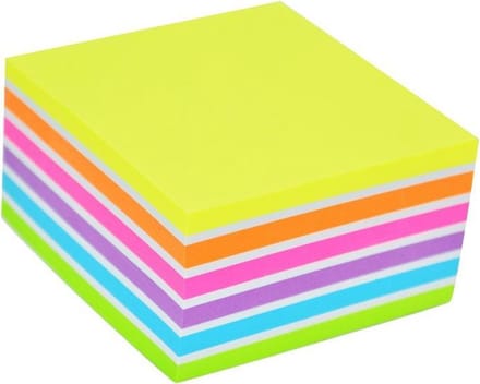 Stick'n Memokubus - sticky notes - 76x76mm - Regenboog - 400 memoblaadjes