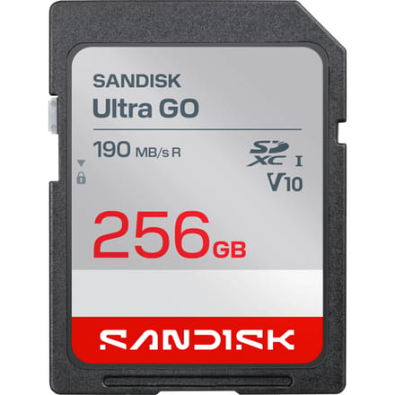 SanDisk SDXC Ultra GO 256GB 190 MB/s UHS-I- V10- U1- C10