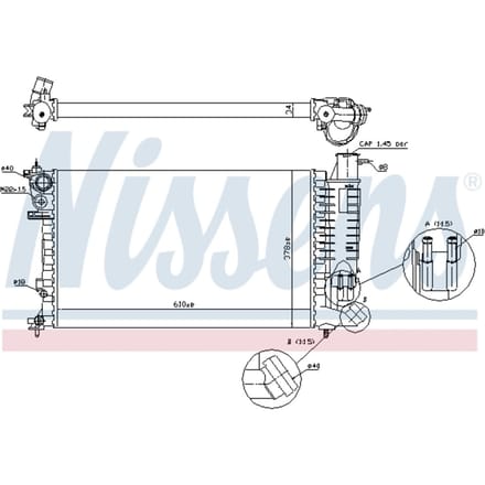Radiator, motorkoeling NISSENS 61381A