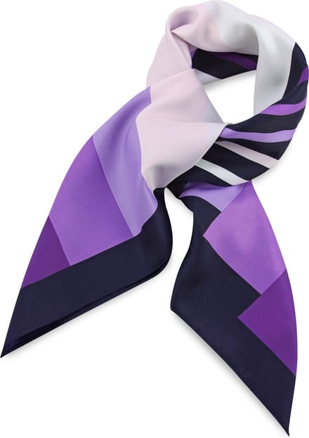 JB Collection - Sjaals - sjaal paars gestreept vierkant - marineblauw / diverse paarstinten / wit