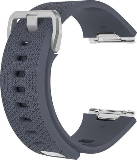 KELERINO. Siliconen Bandje voor Fitbit Ionic Gespsluiting - Donker Grijs - Small