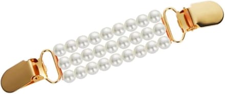 Fako Bijoux® - Vestsluiting - Vestclip - Vestklem - Witte Parels - Goudkleurig