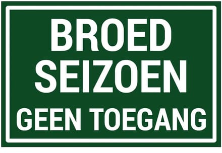 Broedseizoen geen toegang sticker | 30 x 20 cm