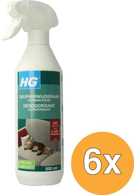 x6 HG geurverwijderaar extreem sterk voor katten